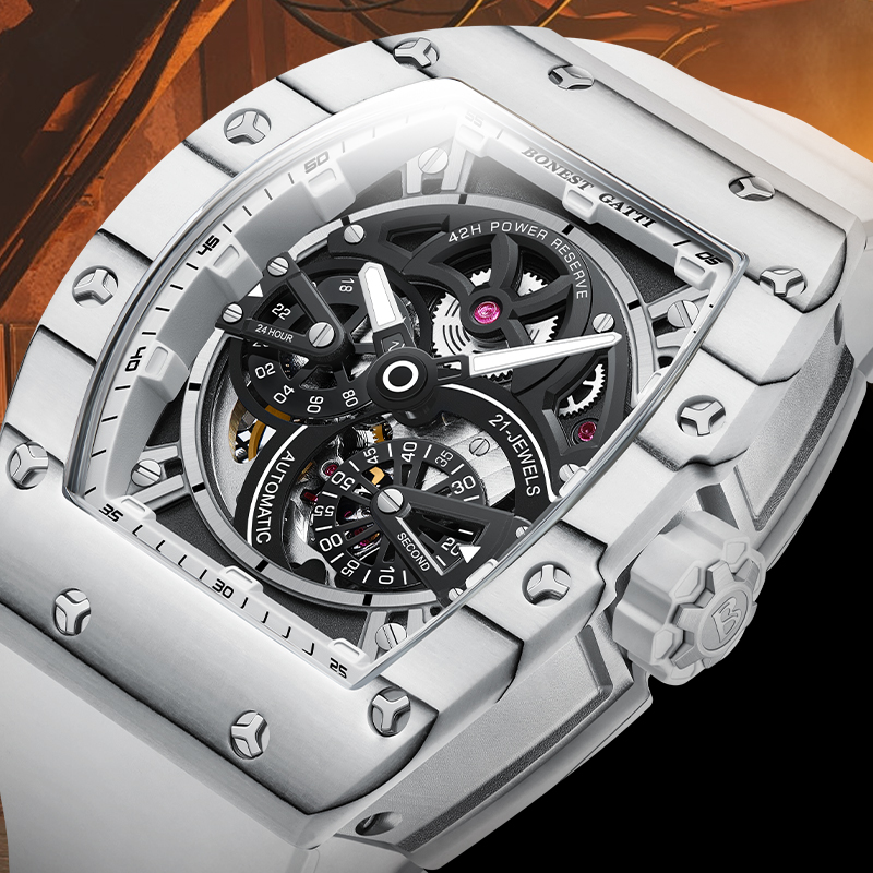 BONEST GATTI Men's Mechanical  - огляд і ціна Rubber Strap Diver