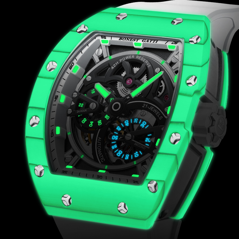 BONEST GATTI Men's Mechanical  - огляд і ціна Rubber Strap Diver