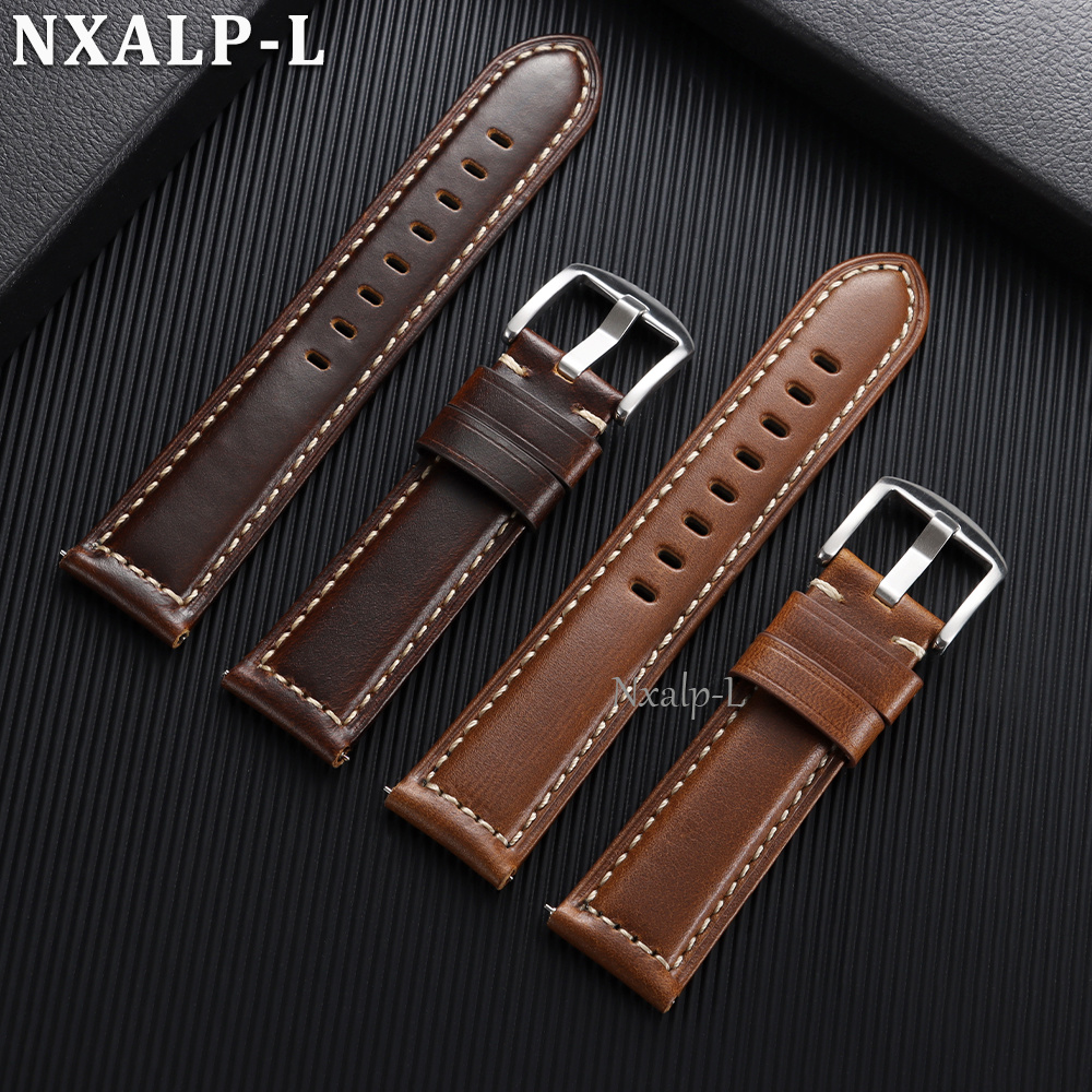 Oil Wax Cowhide Strap 18 20mm  - огляд і ціна Omega Watch Speedmaster
