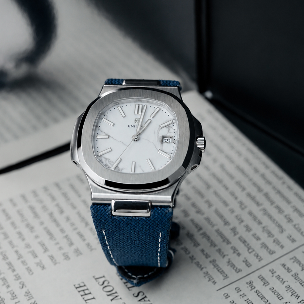 ENITON 38mm Stone Dial Composi - огляд і ціна Canvas Strap Watch