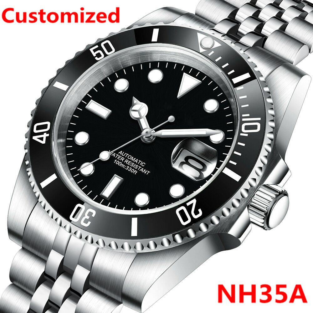 DIY Logo 40MM Dive Watch NH35  - огляд і ціна Stainless Bracelet Diver