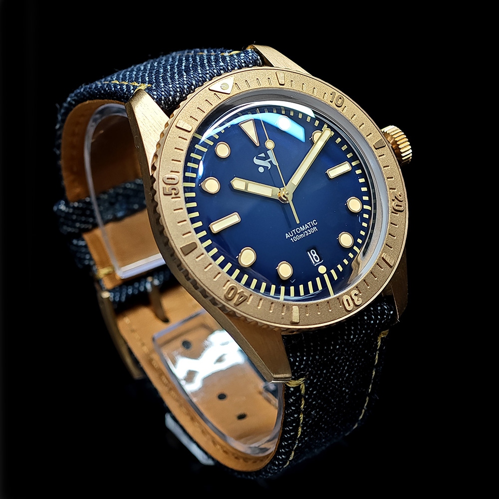 42mm Bronze Mens Watch Mechani - огляд і ціна Canvas Strap Watch