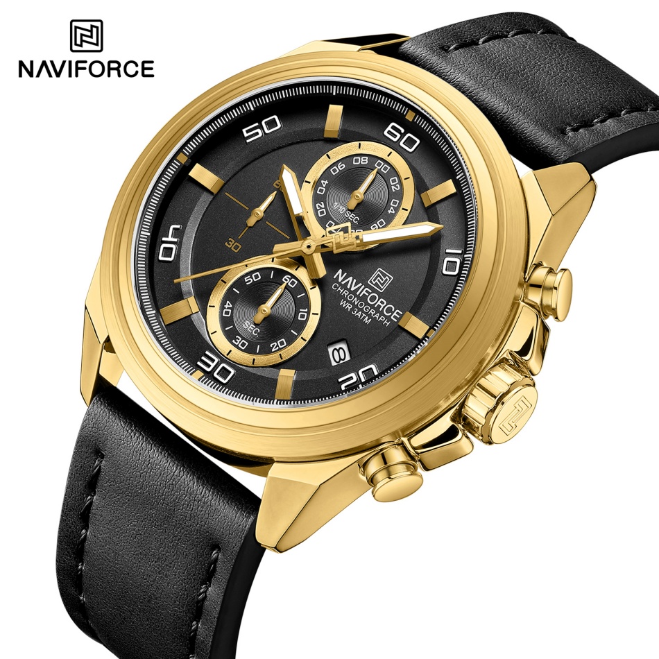 NAVIFORCE  Hands Wristwatches  - огляд і ціна Leather Watch Band Men