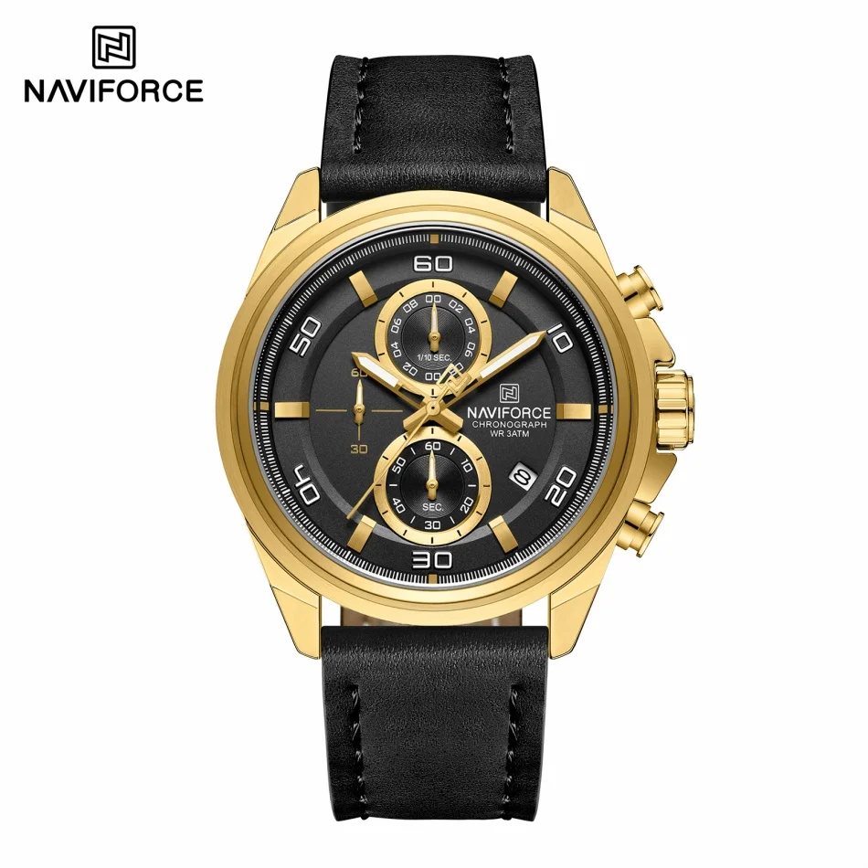 NAVIFORCE  Hands Wristwatches  - огляд і ціна Leather Watch Band Men