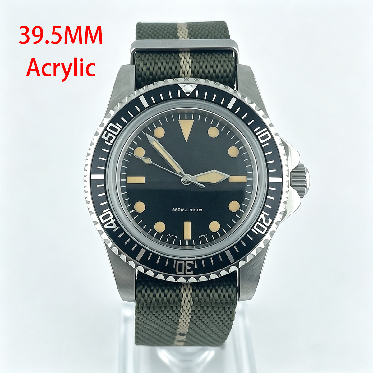 39.5mm Diver Retro Watch No Ca - огляд і ціна Tropic Strap Vintage
