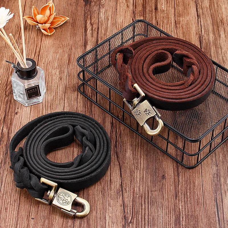 Genuine Leather Dog Leash - To - огляд і ціна Leather Strap Quick Release
