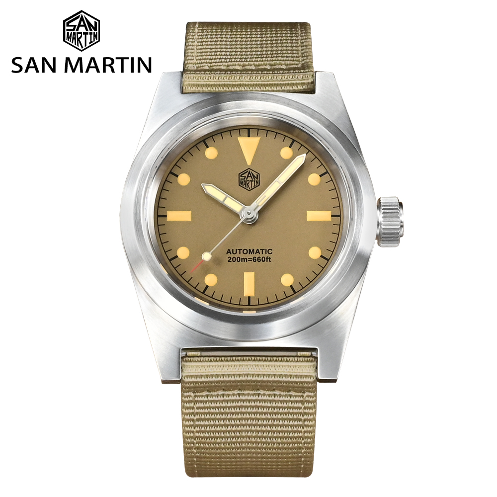San Martin 38mm Pilot Watch Vi - огляд і ціна Tropic Strap Vintage